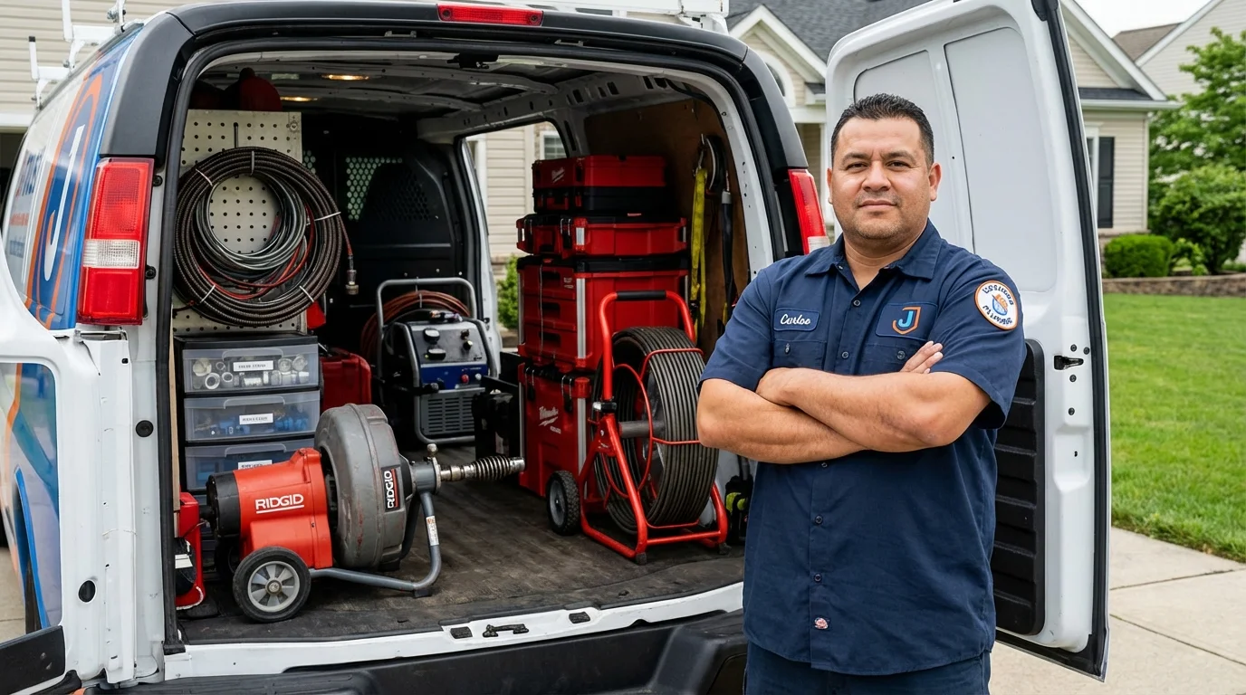 Professional drain cleaning equipment and Johns Plumbing LLC plumber in Gadsden